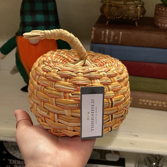 Threshold Target Medium Woven Straw Rustic Pumpkin Accent - Picture 4 of 10